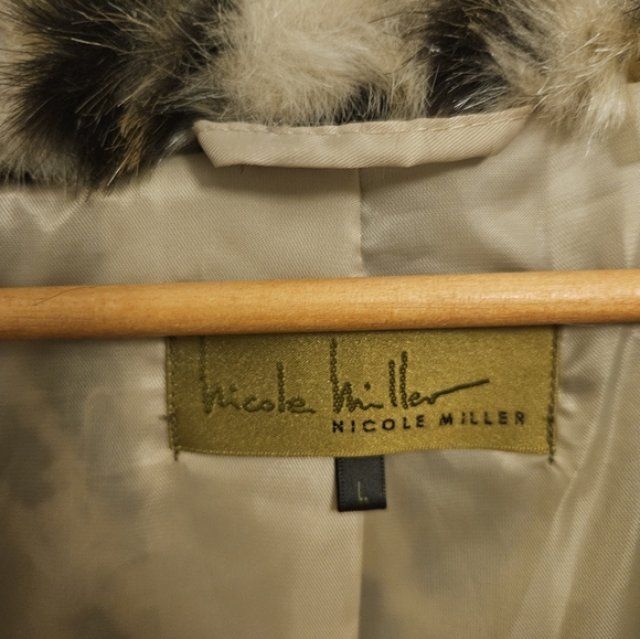 NICOLE MILLER faux fur Leaopard Coat- Sz US Large - Picture 5 of 8